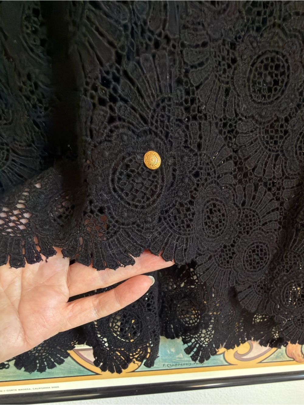 Sezane Black Lace Colette Blouse - FR 36 - Picture 4 of 8